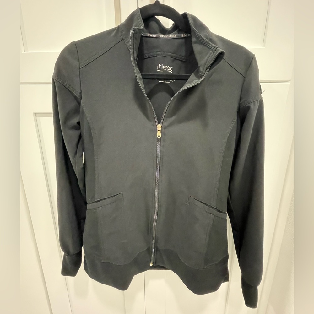 Iflex by Cherokee Zip Front Scrub Jacket size XS